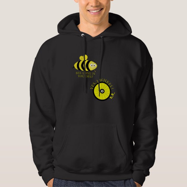 Cute Bee lieve in your self YES I WHEEL Hoodie (Vorderseite)