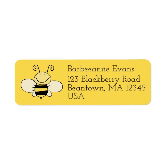 Cute Bee Mailing Address Label (Vorne)