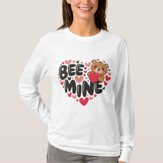 Cute Bee Mine Teddy Bear Valentine's Day T-Shirt