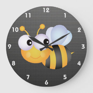 Cute Bee; Sleek Große Wanduhr