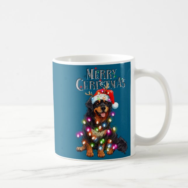 Cute Bernese Mountain Christmas Lights Xmas Dog Lo Kaffeetasse (Rechts)