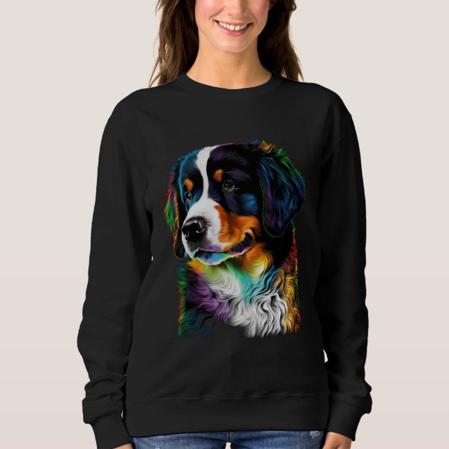 Cute Bernese Mountain Dog Puppy  Unique Artistic Sweatshirt (Vorderseite)