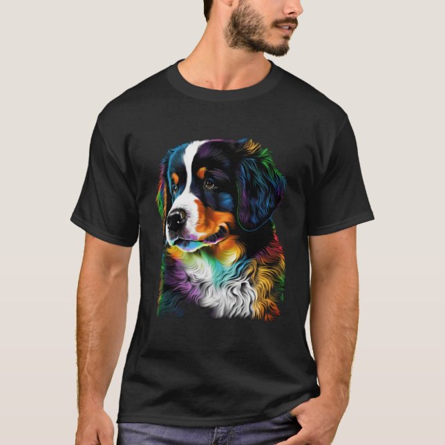 Cute Bernese Mountain Dog Puppy  Unique Artistic T-Shirt (Vorderseite)