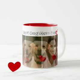 Cute Best Dog Mom Hearts 3 Photo Zweifarbige Tasse
