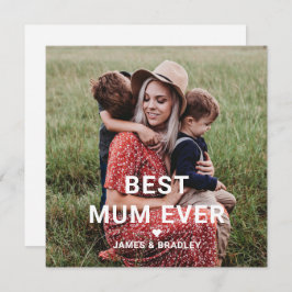 Cute BEST MUM EVER Heart Mother's Day Photo Feiertagskarte