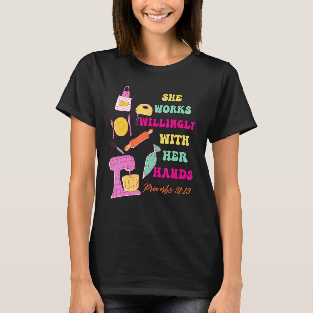 Cute bible verse baking cake cupcake baker decorat T-Shirt (Vorderseite)