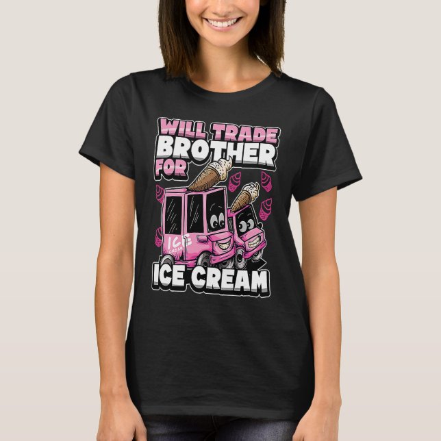 Cute Big Sister Ice Cream Truck  Quote Matching T-Shirt (Vorderseite)