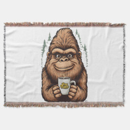 Cute Bigfoot Drinking Coffee  Funny Sasquatch  Decke