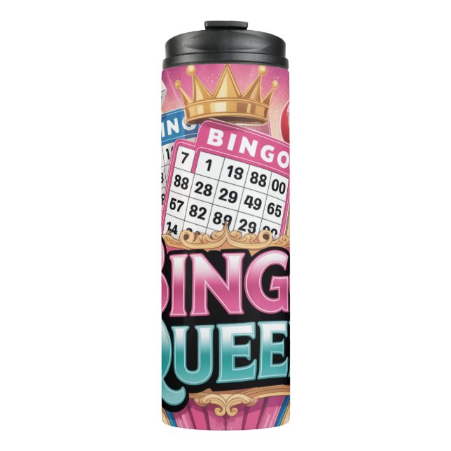 Cute Bingo Queen Thermosbecher (Vorderseite)