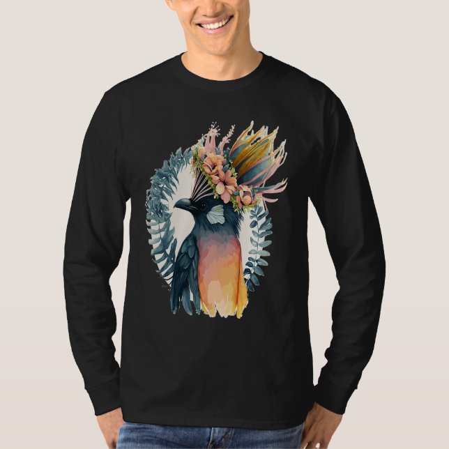 Cute Bird Of Paradise Bird Flower Crown Pet Birds  T-Shirt (Vorderseite)
