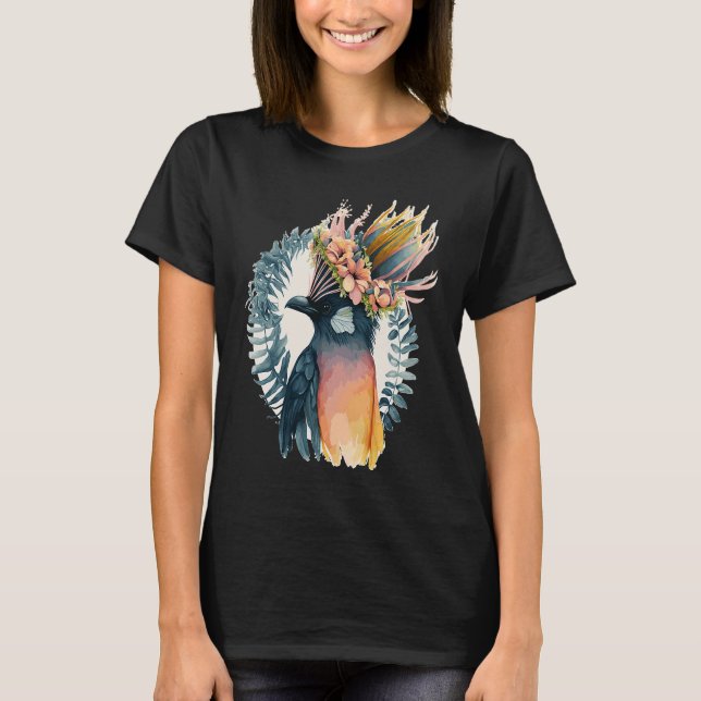 Cute Bird Of Paradise Bird Flower Crown Pet Birds  T-Shirt (Vorderseite)