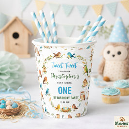 Cute Birds 1st Birthday Party – Fun Kids Pappbecher