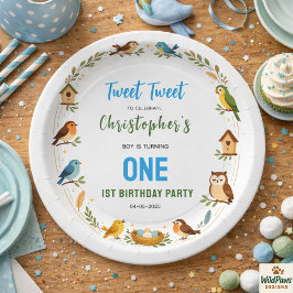 Cute Birds 1st Birthday Party – Fun Kids Pappteller