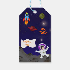 Cute Birthday Astronaut Space Cartoon Geschenkanhänger