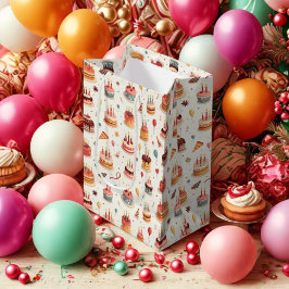 Cute Birthday Cakes Gift Bag Mittlere Geschenktüte
