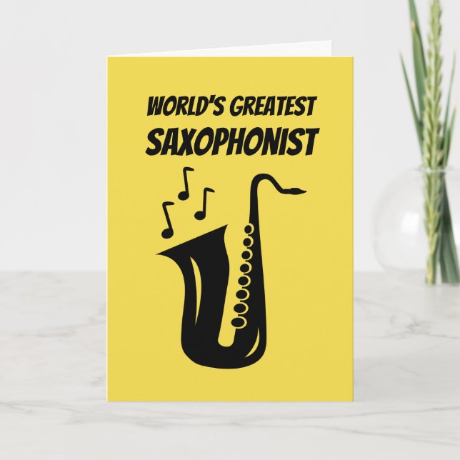 Cute Birthday greeting card for saxophone player Karte (Vorderseite)