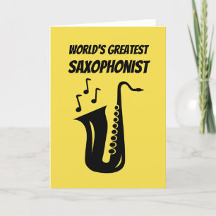 Cute Birthday greeting card for saxophone player Karte