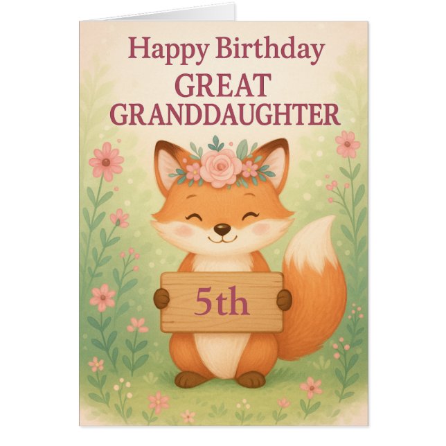 Cute Birthday MIlestone Card Great Granddaughter (Vorne)