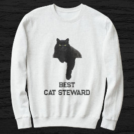 Cute Black Cat Photo Funny Quote Personalized Pet Sweatshirt