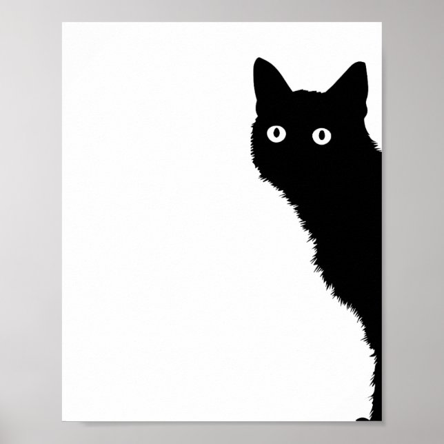 Cute Black Cat Side Look Poster for Cat Lovers (Vorne)