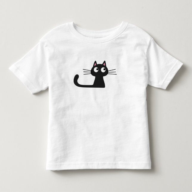 Cute Black Cat T-Shirt (Vorderseite)