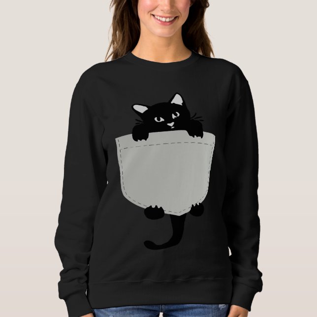 Cute Black cat You are my Meow Cat In Pocket Cute  Sweatshirt (Vorderseite)