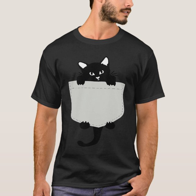 Cute Black cat You are my Meow Cat In Pocket Cute  T-Shirt (Vorderseite)
