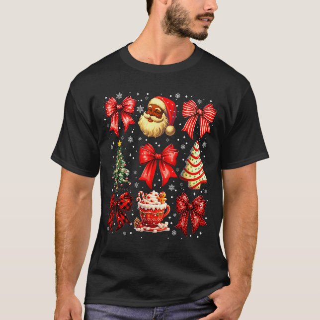 Cute Black Christmas Santa Tree Cake Xmas Women Gi T-Shirt (Vorderseite)