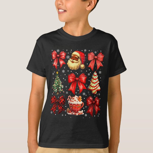 Cute Black Christmas Santa Tree Cake Xmas Women Gi T-Shirt (Vorderseite)