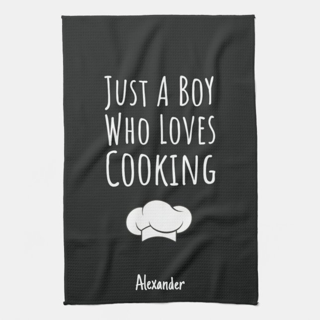 Cute Black Cooking Gifts For Baby Boys Kids Chef Geschirrtuch (Vertikal)