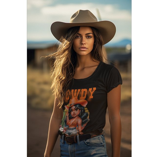 Cute Black Cowgirl Howdy Beautiful T-Shirt (Von Creator hochgeladen)