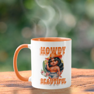 Cute Black Cowgirl Howdy Beautiful Tasse