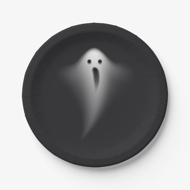 Cute Black Ghost Pappteller (Vorderseite)