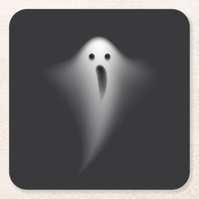 Cute Black Ghost Rechteckiger Pappuntersetzer (Vorderseite)