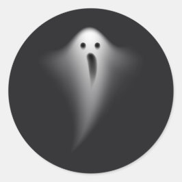 Cute Black Ghost Runder Aufkleber