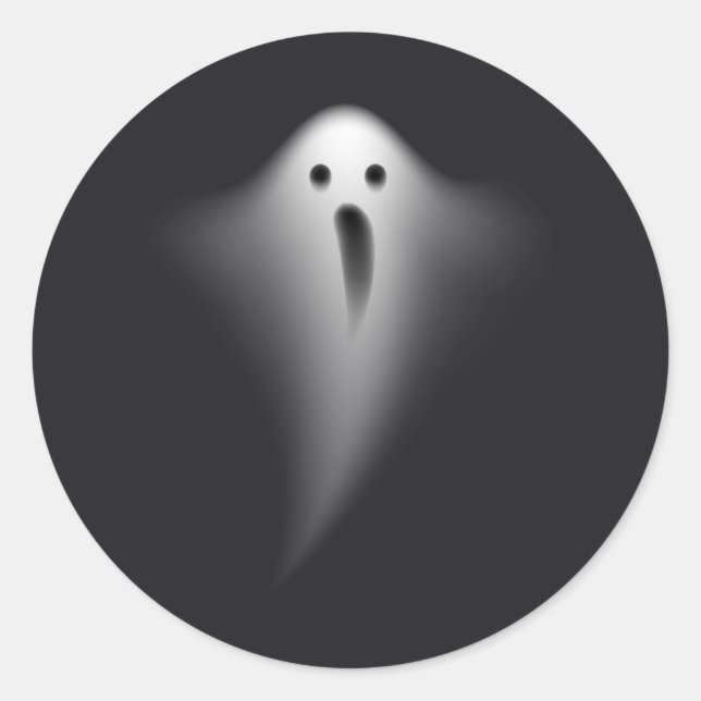 Cute Black Ghost Runder Aufkleber (Vorderseite)