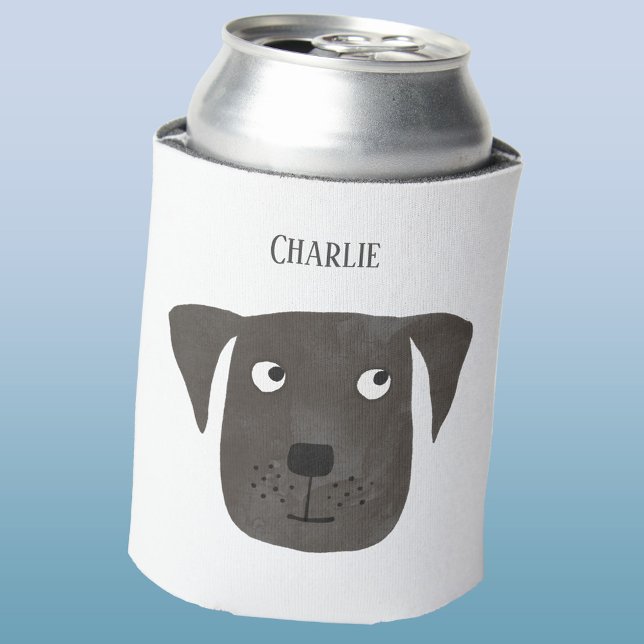 Cute Black Labrador Retriever Dog Dosenkühler (Black Labrador Retriever Dog fun personalized custom name can cooler)