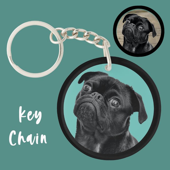 Cute Black Pug Face Charm | Unique Custom Dog Love Schlüsselanhänger (Von Creator hochgeladen)