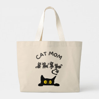 Cute Black & White Cat Tote Bag – Sunset Walk Jumbo Stoffbeutel