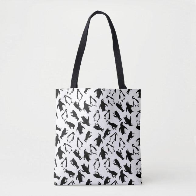 Cute black white penguin pattern white background (Vorderseite)