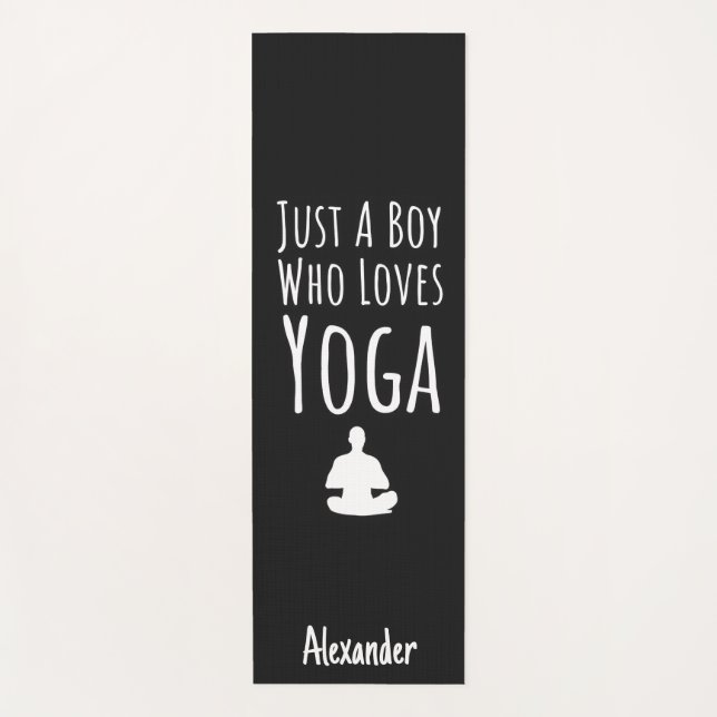 Cute Black Yoga Gifts For Little Boys Kids Yogi Yogamatte (Vorderseite)
