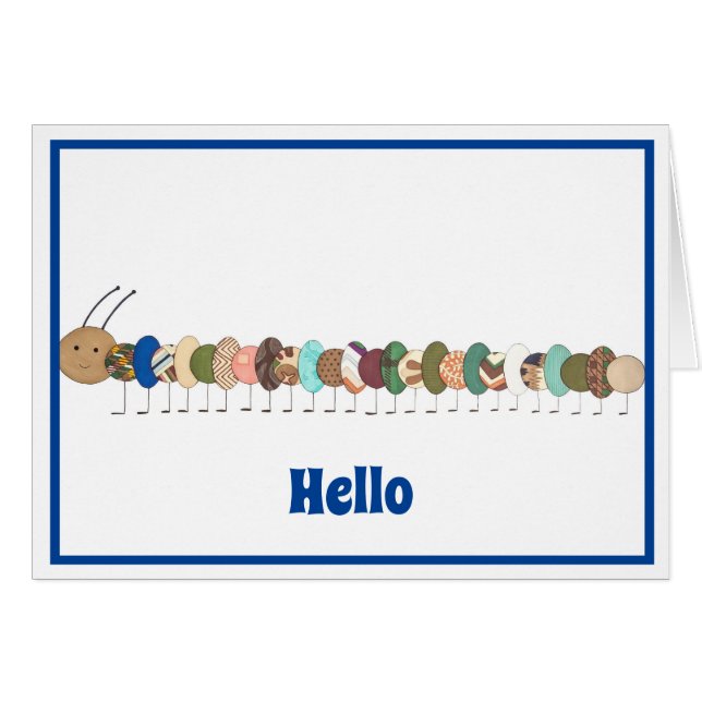 Cute Blank Notecard-Caterpillar #1-Personalize It! (Vorderseite (Horizontal))