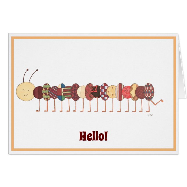 Cute Blank Notecard-Caterpillar #2-Personalize It! (Vorderseite (Horizontal))