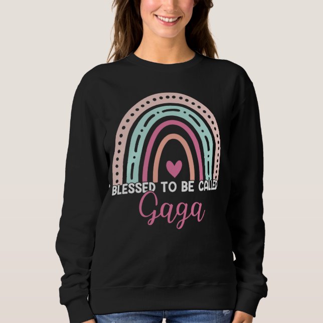 Cute Blessed To Be Called Gaga Rainbow Mom Grandma Sweatshirt (Vorderseite)