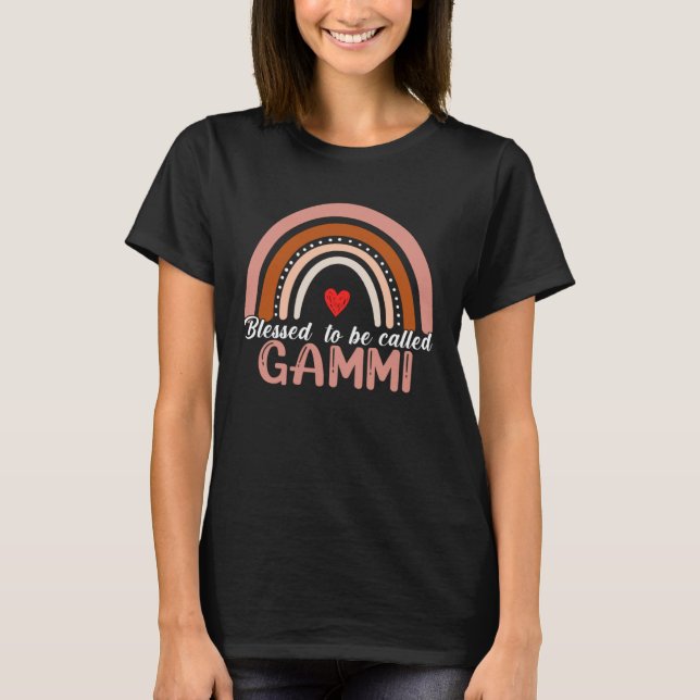 Cute Blessed To Be Called Gammi Rainbow Women Moth T-Shirt (Vorderseite)