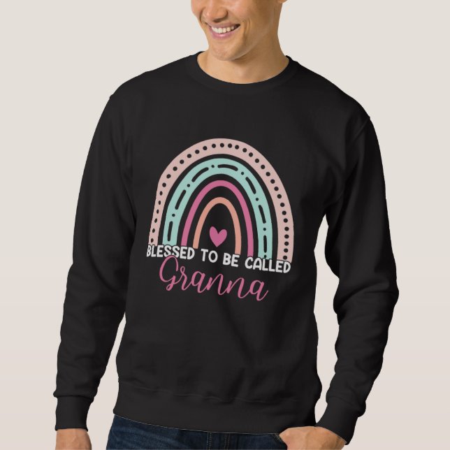 Cute Blessed To Be Called Granna Rainbow Mom Grand Sweatshirt (Vorderseite)