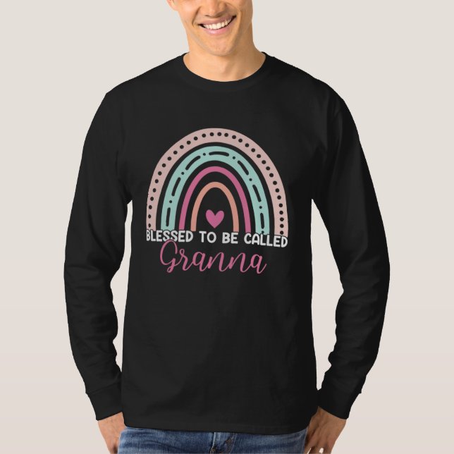 Cute Blessed To Be Called Granna Rainbow Mom Grand T-Shirt (Vorderseite)