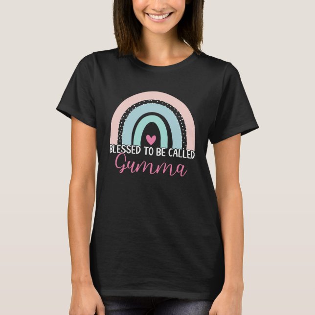 Cute Blessed To Be Called Gumma Boho Rainbow Mom G T-Shirt (Vorderseite)