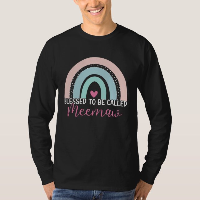 Cute Blessed To Be Called Meemaw Boho Rainbow Mom  T-Shirt (Vorderseite)