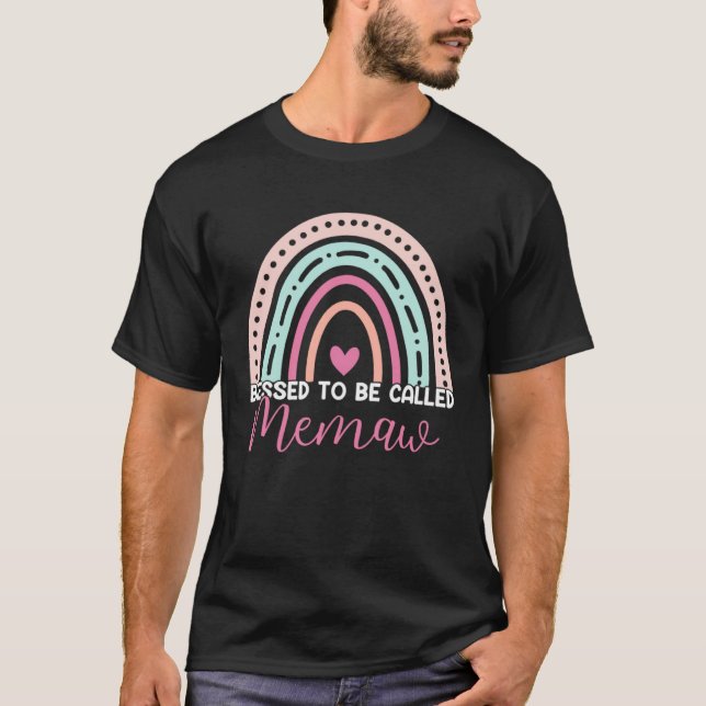 Cute Blessed To Be Called Memaw Rainbow Mom Grandm T-Shirt (Vorderseite)